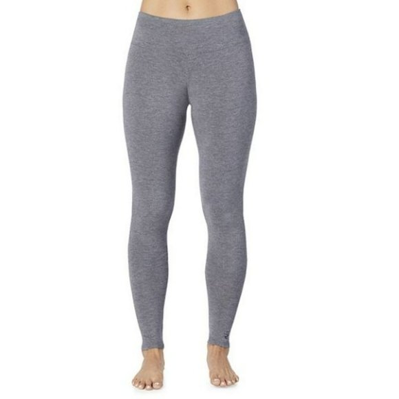 Cuddl Duds Leggings FleeceWear with Stretch Size Large Heather Charcoal New - Picture 1 of 12